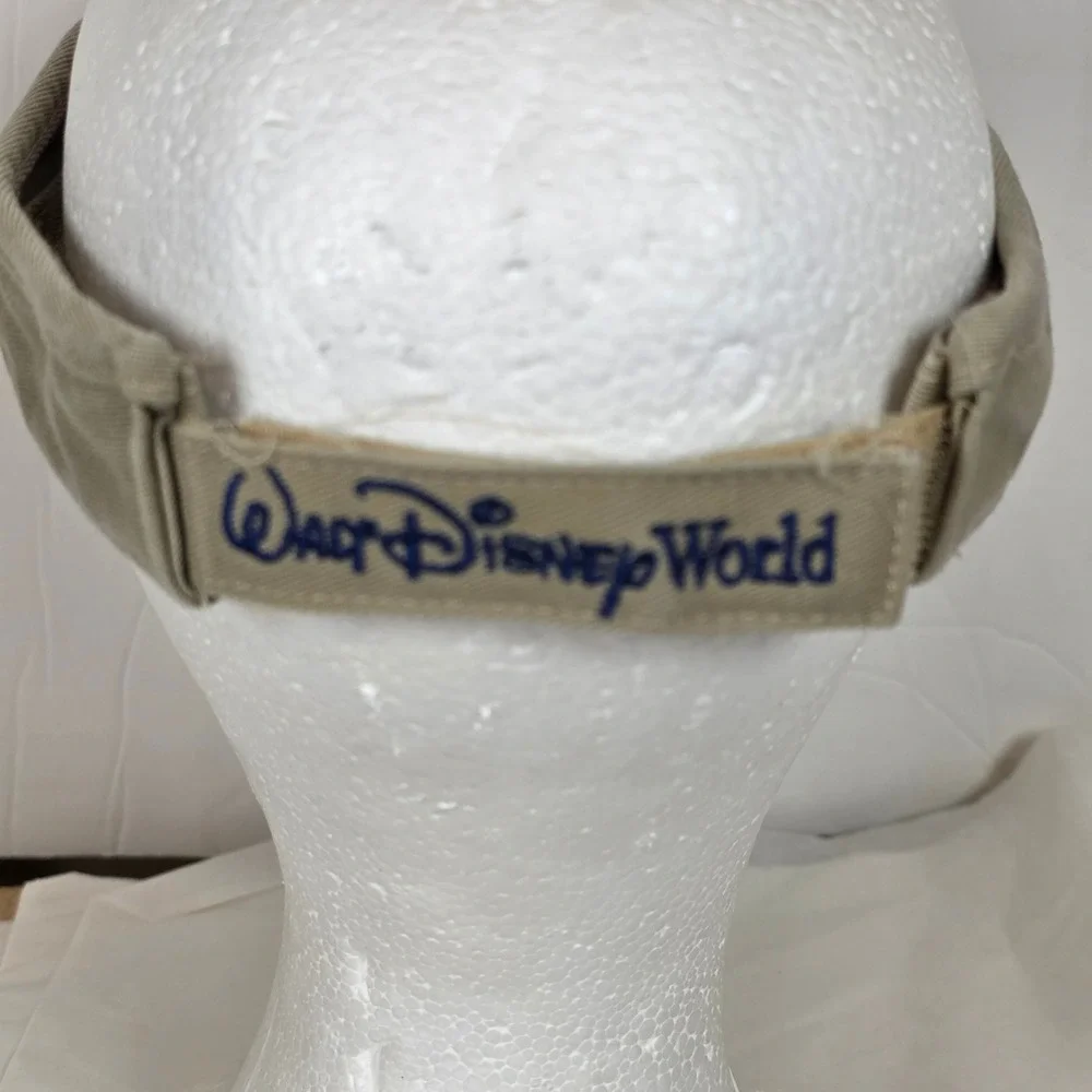 Walt Disney World Mickey resort vacay Khaki Tan Sun Visor Adjustable Hat Logo